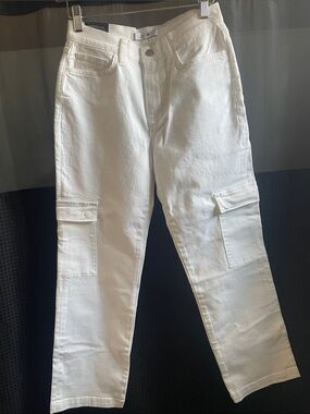 Joes Jeans Women's White Straight-Leg Cargo Jeans